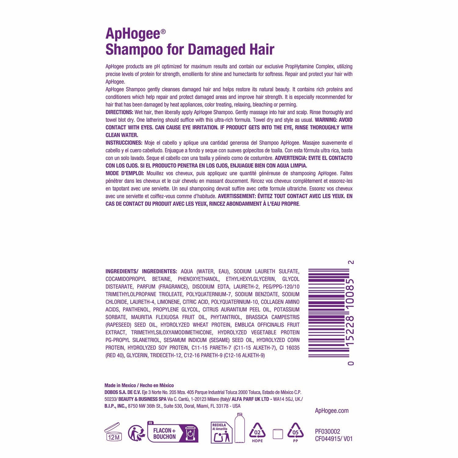 Shampoo for Damaged Hair – Aphogee